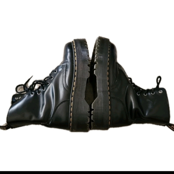 Dr. Marten Unisex Black Jadon Platform Boot In Black In Polished Smooth 9W 8M - Picture 10 of 15
